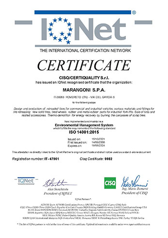 Marangoni S.p.A. UNI EN ISO 14001:2015